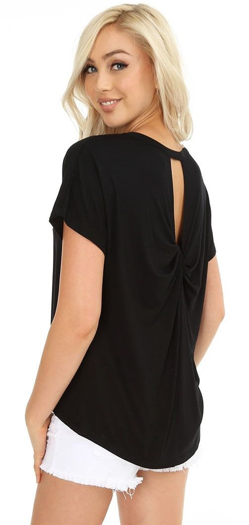 BOBI Twist Back Tee- Black