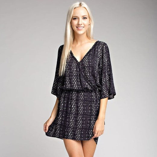 Nadine Dress- Navy Print