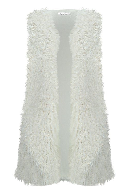 BISHOP & YOUNG Faux Fur Vest- Sand