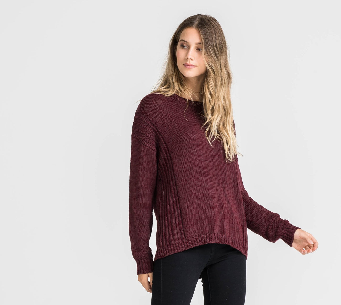 LUSH Jessi Sweater- Deep Wine