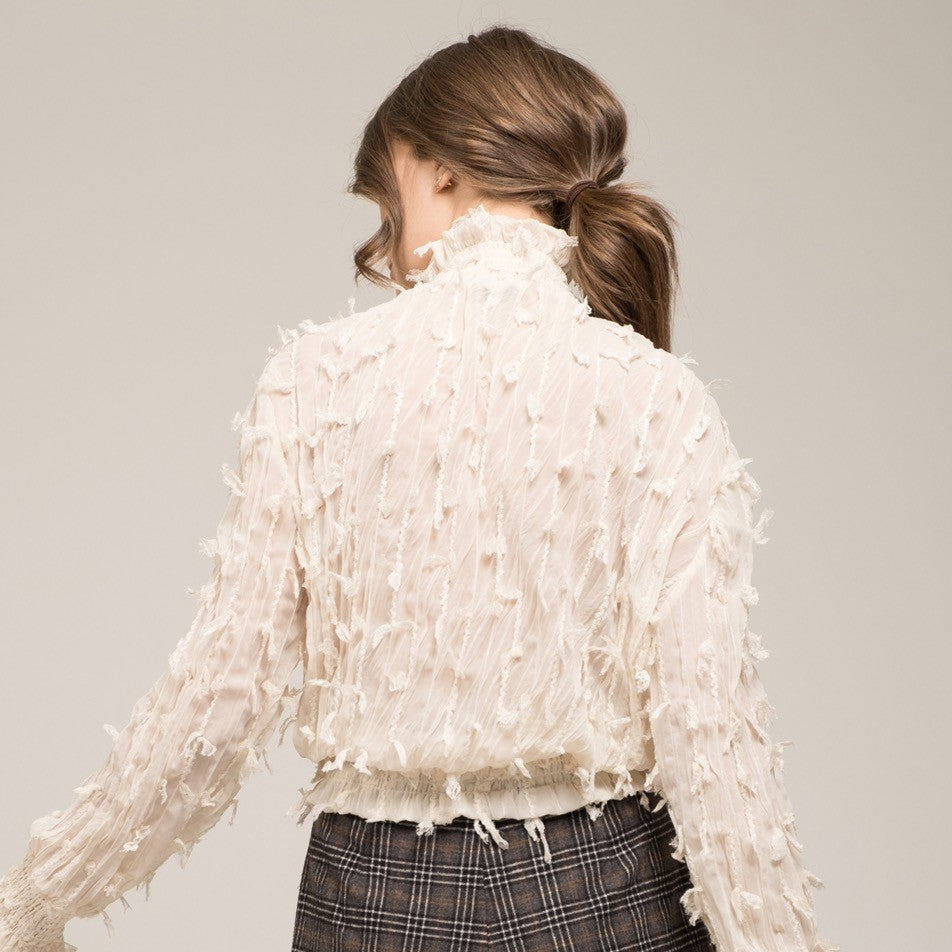 MOON RIVER Long Sleeve High Neck Top