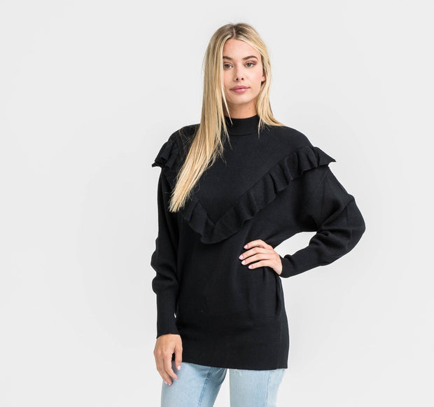LUSH- Mitch Ruffle Sweater