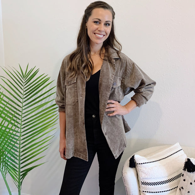 Sadie + Sage Cloud Cord Shirt Jacket