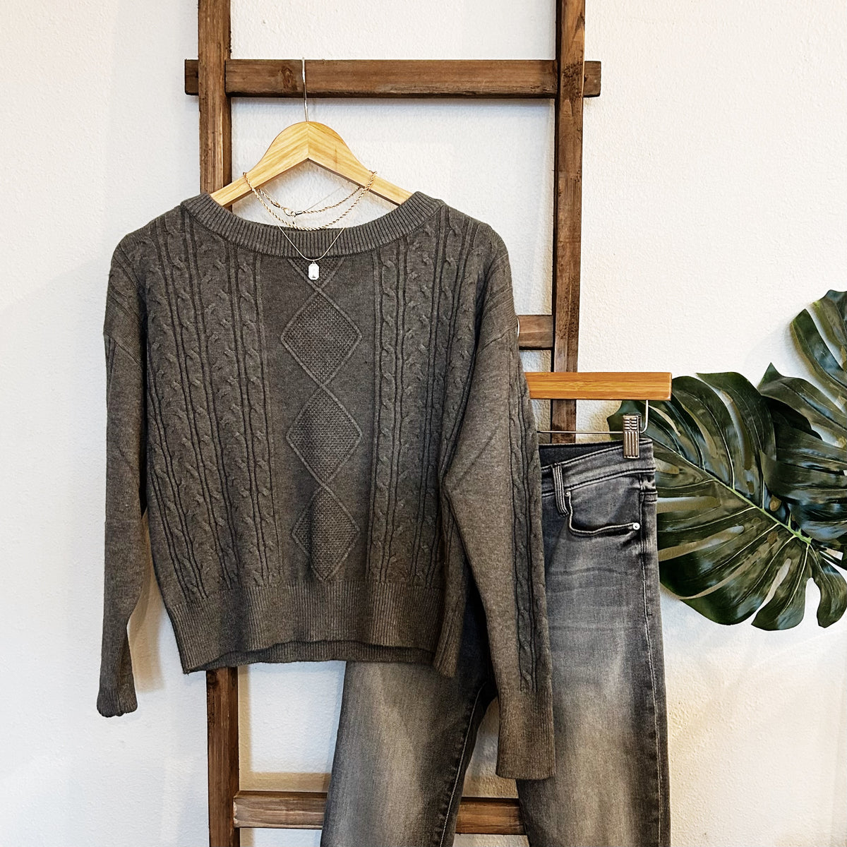 DELUC Greco Cable Knit Sweater