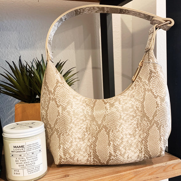 BILLINI Margot Python Shoulder Bag