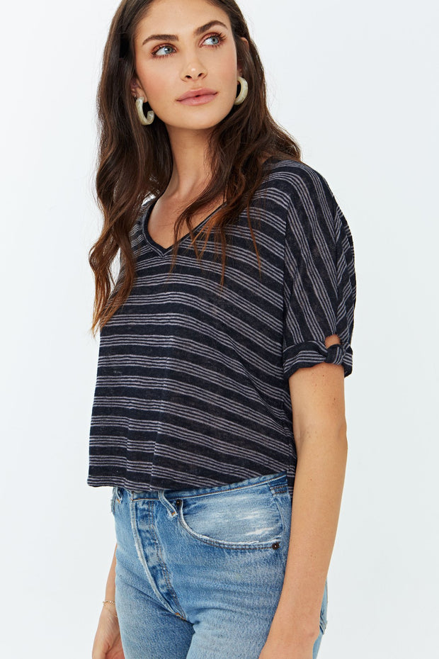 PROJECT SOCIAL T Fenton Striped Knot Tee