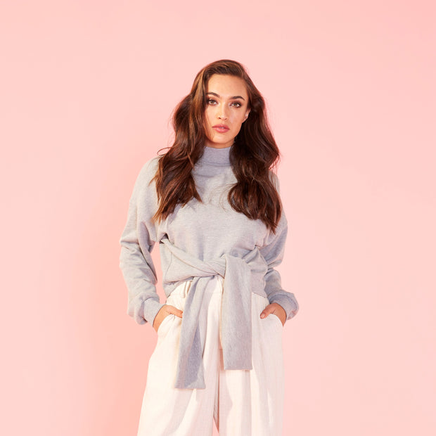 MINK PINK Tie Front Sweat Top